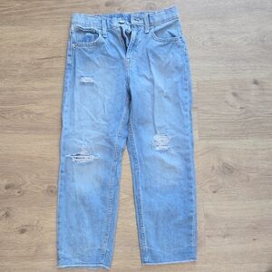 Old Navy Girls Slouchy Straight Distressed Jeans